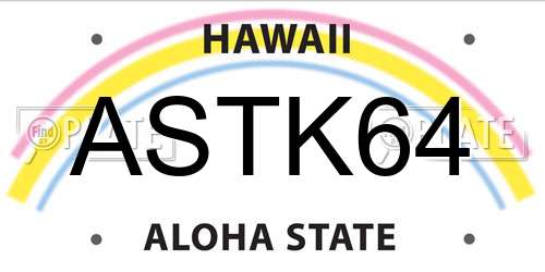 ASTK64 Hawaii License Plate