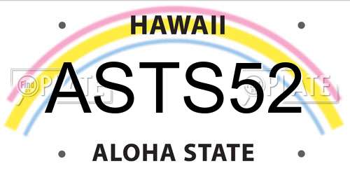 ASTS52 Hawaii License Plate