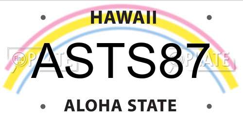 ASTS87 Hawaii License Plate