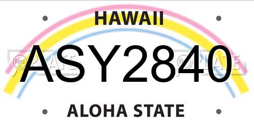ASY2840 Hawaii License Plate
