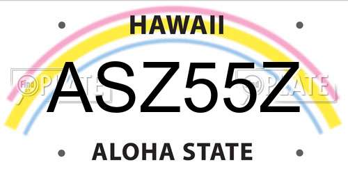 ASZ55Z Hawaii License Plate