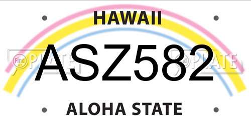 ASZ582 Hawaii License Plate