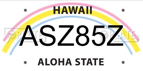 ASZ85Z Hawaii License Plate