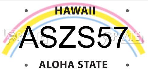 ASZS57 Hawaii License Plate