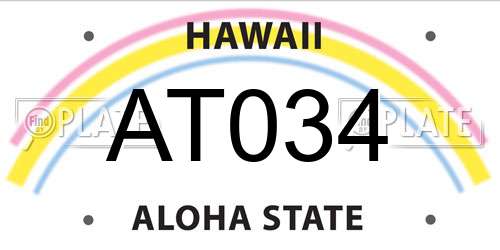 AT034 Hawaii License Plate