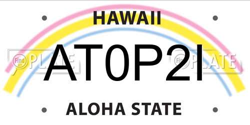 AT0P2I Hawaii License Plate