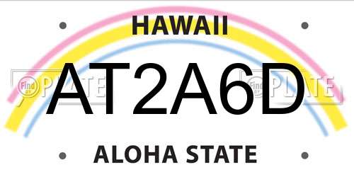 AT2A6D Hawaii License Plate