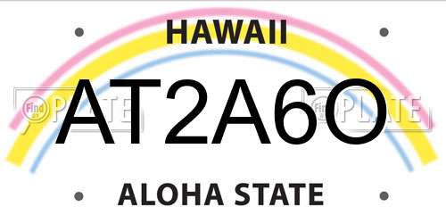 AT2A6O Hawaii License Plate