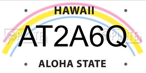 AT2A6Q Hawaii License Plate
