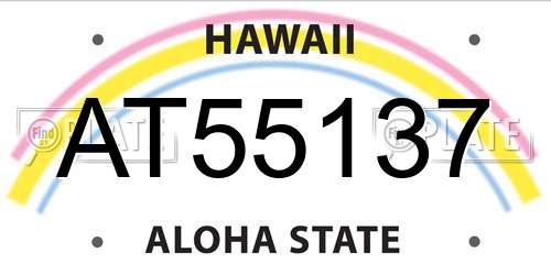 AT55137 Hawaii License Plate