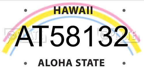 AT58132 Hawaii License Plate