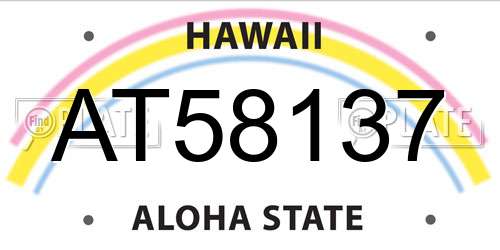 AT58137 Hawaii License Plate