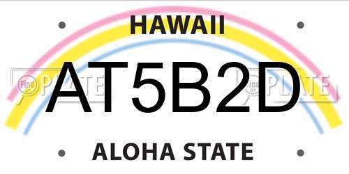 AT5B2D Hawaii License Plate