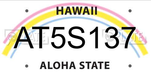 AT5S137 Hawaii License Plate
