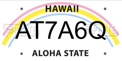 AT7A6Q Hawaii License Plate