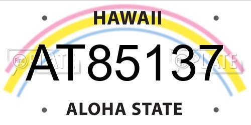 AT85137 Hawaii License Plate