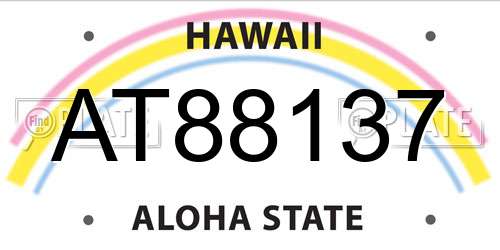 AT88137 Hawaii License Plate