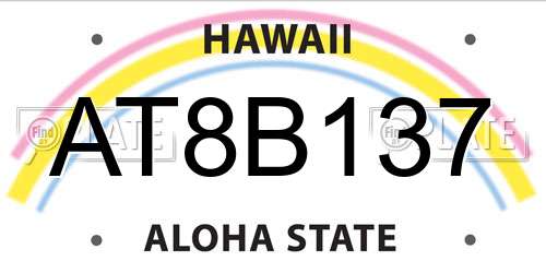 AT8B137 Hawaii License Plate