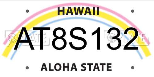 AT8S132 Hawaii License Plate