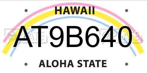 AT9B640 Hawaii License Plate