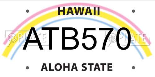 ATB570 Hawaii License Plate