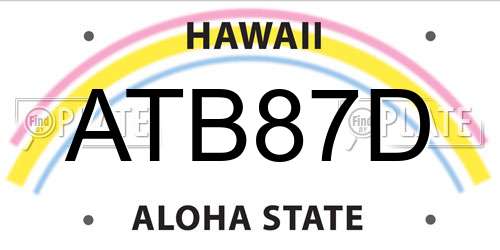 ATB87D Hawaii License Plate