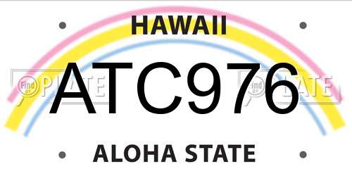 ATC976 Hawaii License Plate