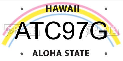 ATC97G Hawaii License Plate