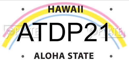 ATDP21 Hawaii License Plate