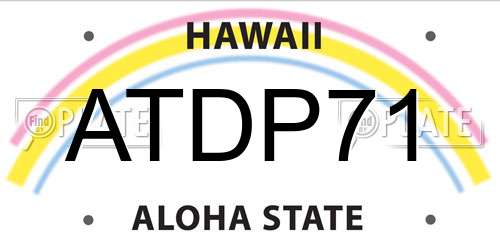 ATDP71 Hawaii License Plate