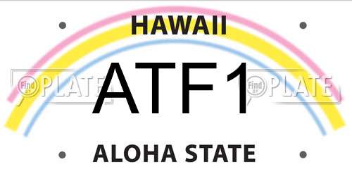 ATF1 Hawaii License Plate