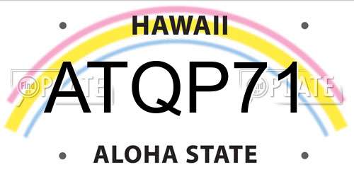 ATQP71 Hawaii License Plate
