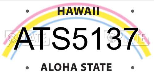 ATS5137 Hawaii License Plate