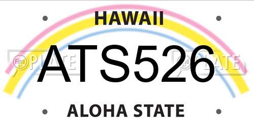 ATS526 Hawaii License Plate