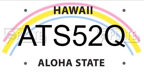 ATS52Q Hawaii License Plate