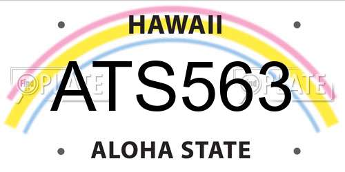 ATS563 Hawaii License Plate