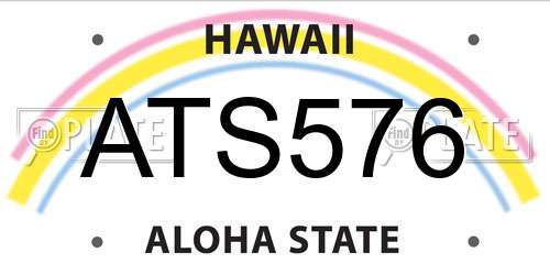 ATS576 Hawaii License Plate