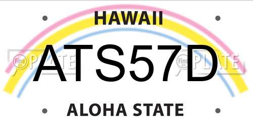 ATS57D Hawaii License Plate