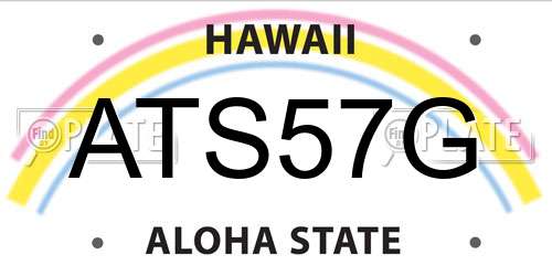 ATS57G Hawaii License Plate