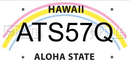 ATS57Q Hawaii License Plate