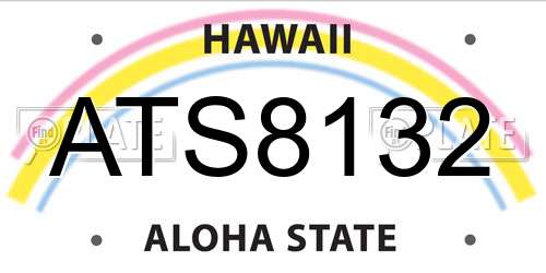 ATS8132 Hawaii License Plate