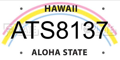 ATS8137 Hawaii License Plate