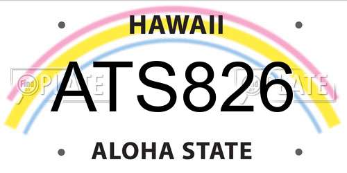 ATS826 Hawaii License Plate