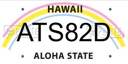 ATS82D Hawaii License Plate