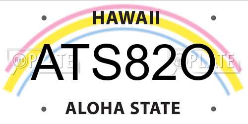 ATS82O Hawaii License Plate