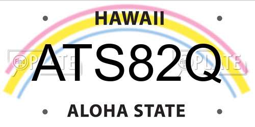 ATS82Q Hawaii License Plate