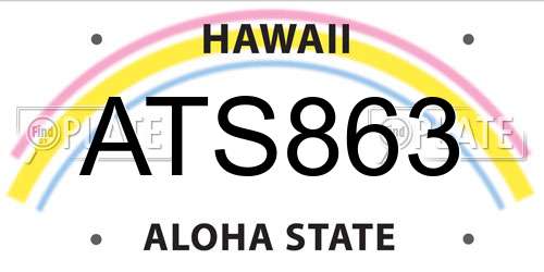 ATS863 Hawaii License Plate
