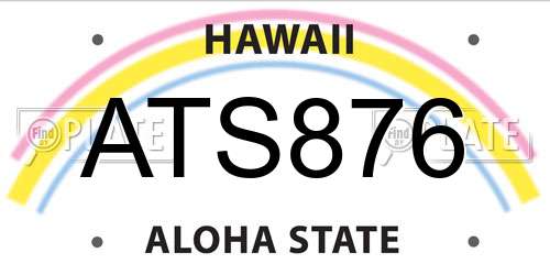 ATS876 Hawaii License Plate