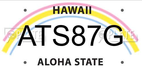 ATS87G Hawaii License Plate