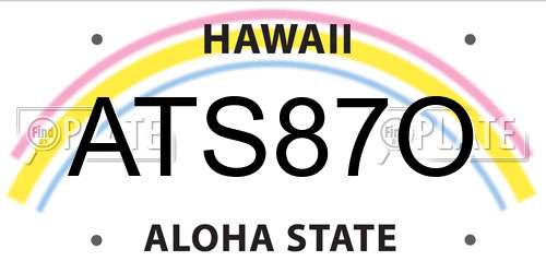 ATS87O Hawaii License Plate
